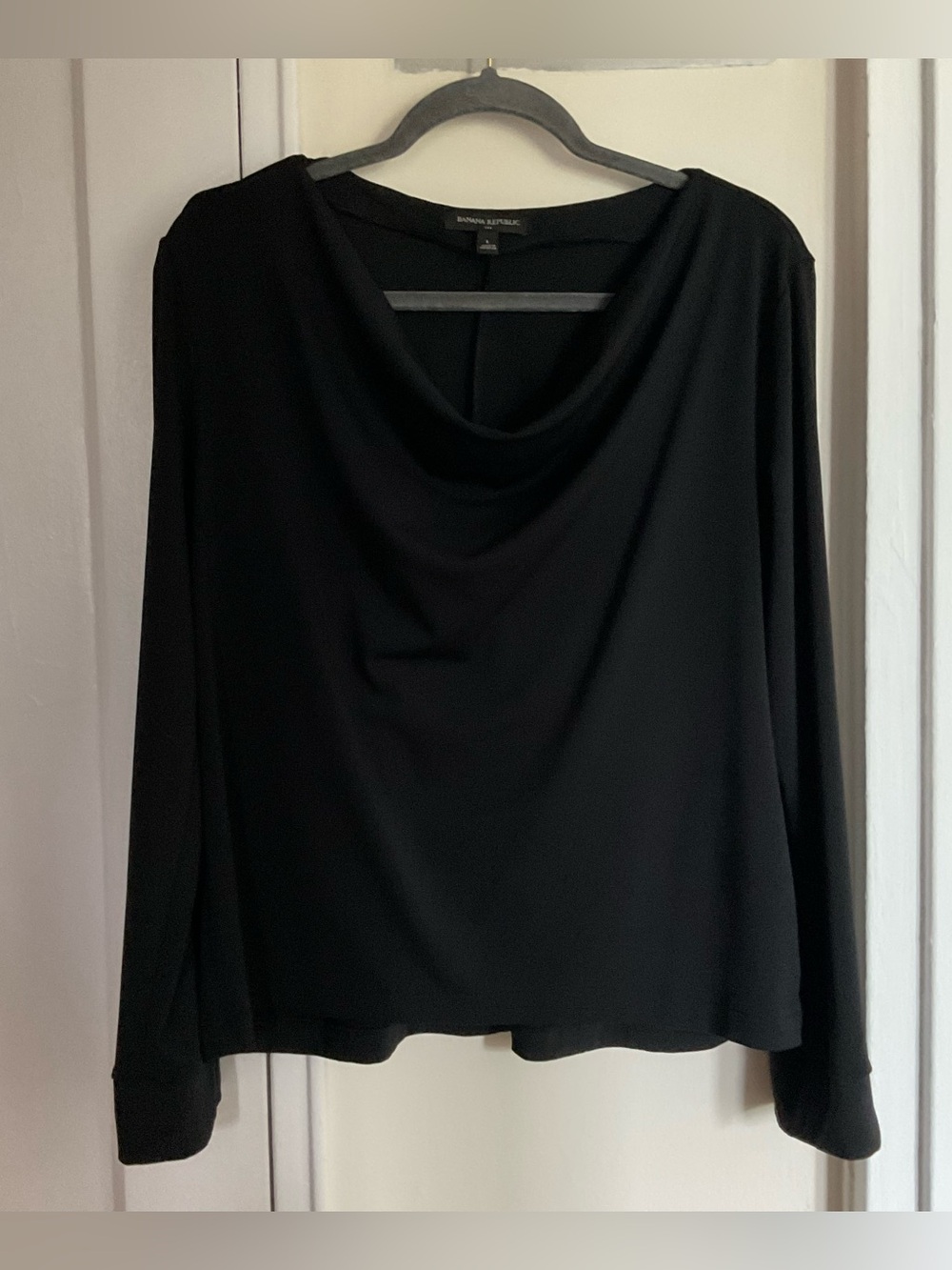 Banana Republic Factory black cowl neck top. Size Large.